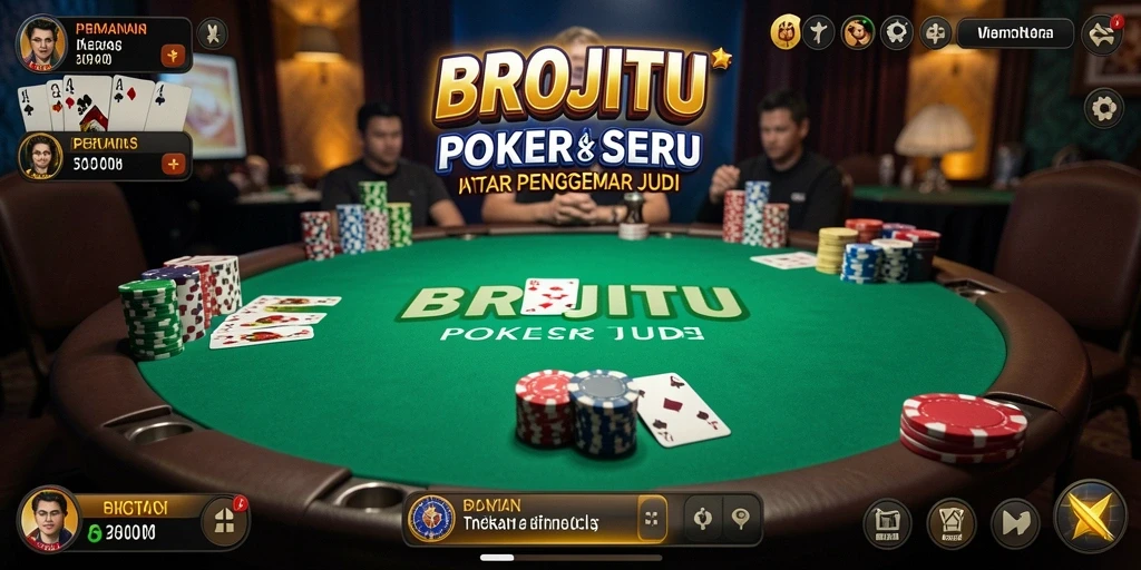Tampilan gameplay BROJITU yang menarik dan penuh aksi poker.