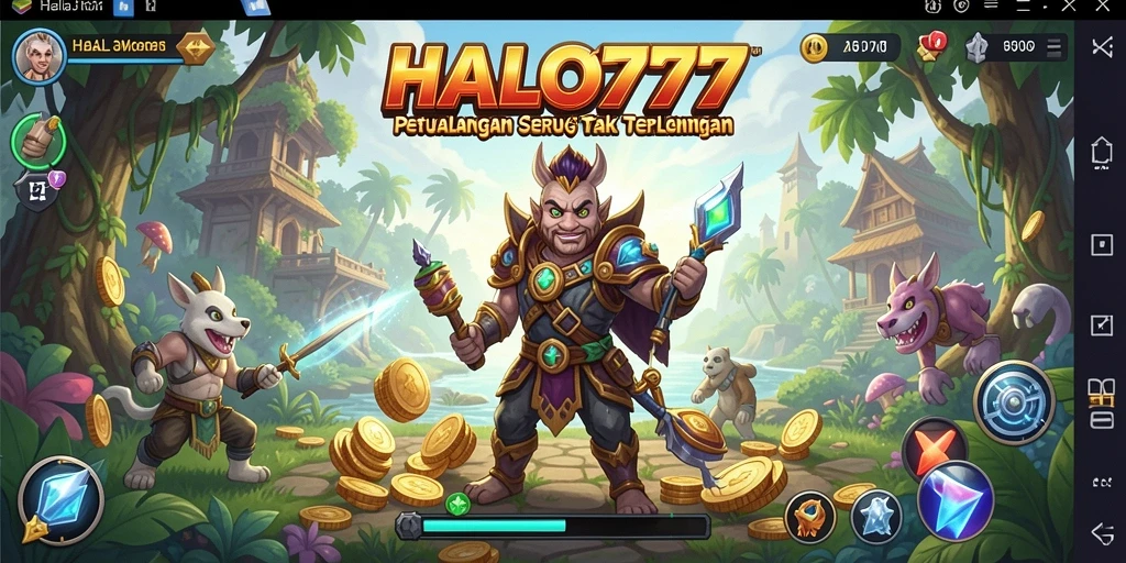 Tangkapan layar yang menunjukkan aksi mendebarkan dalam HALO777.