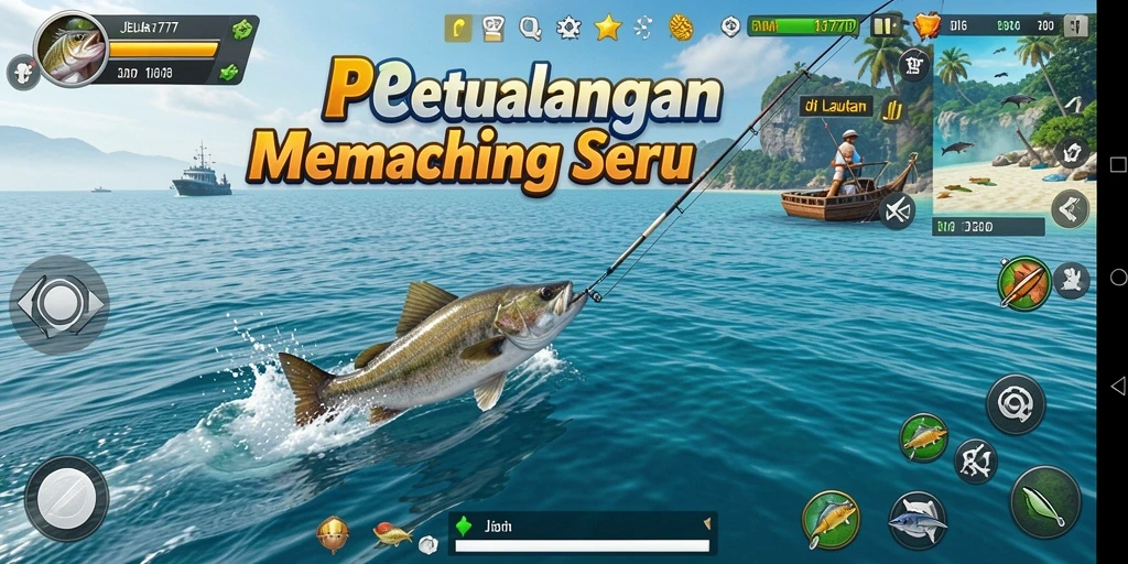 Screenshot gameplay JELAS777 menampilkan aksi memancing yang seru dan grafis menakjubkan.
