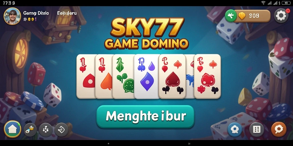 Screenshot gameplay <strong>SKY77</strong> yang menampilkan serunya permainan Domino.
